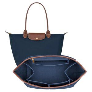 Womens Purse Organizer Insert for Longchamp Le Pliage Bag Felt, Dark Blue
